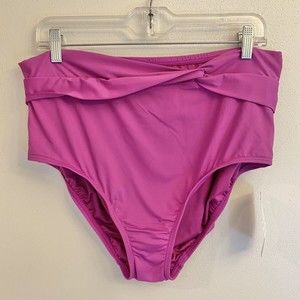 Ladies Land's End High Waist Bathing‎ Suit Bottoms ~ Size 16W Purple